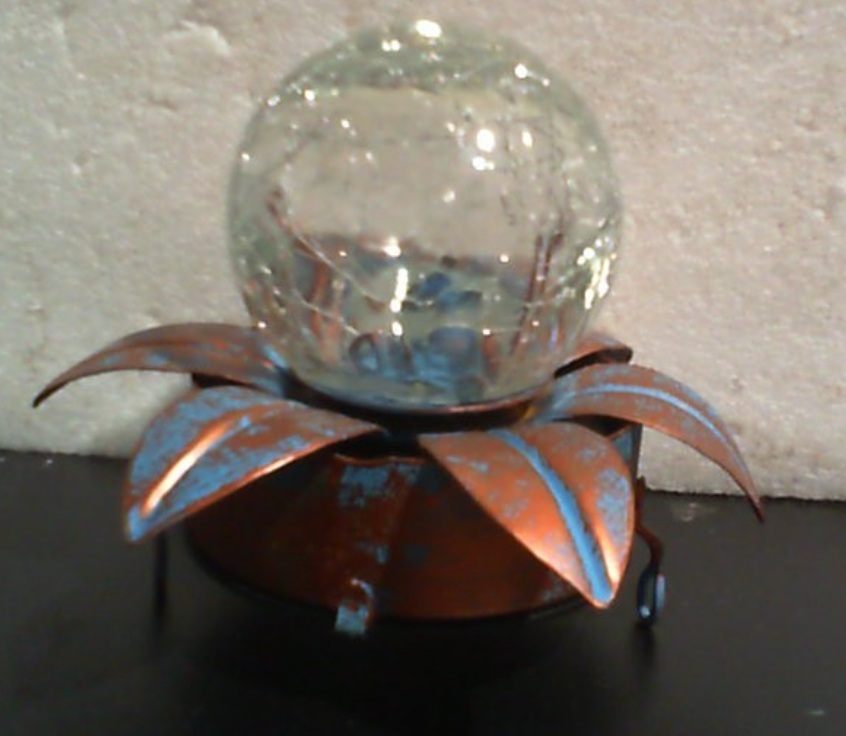dreamysoul Bebedero de Aves de Metal para Exterior | Con Maceta y Comedero | Baño de Aves de Jardín Azul con Luces Solares