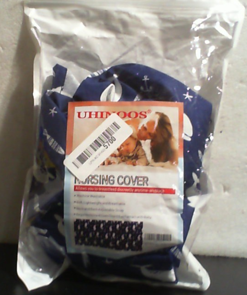 UHINOOS Cobertor de Lactancia para Mama | Nursing Cover Transpirable de Algodon con Aro Ajustable Privacidad para Amamantar (Azul)