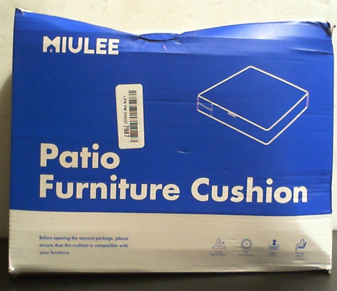 Cojines de exterior MIULEE color turquesa, paquete de 2, 19x19x3 pulgadas, impermeables.
