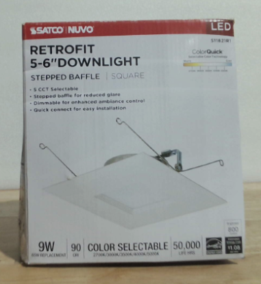 foco empotrable LED Satco Nuvo S11821R1 de tipo retrofit para latas o carcasas de 5 a 6 pulgadas ARTICULO VIENE COMO SE OBSERVA EN LA SEGUNDA Y TERCERA  IMAGEN )