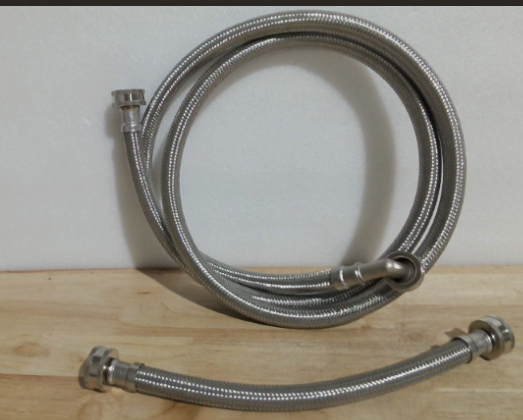 juego de mangueras flexibles trenzadas de acero inoxidable para lavadora ( ARTICULO VIENE COMO SE MUESTRA EN LA SEGUNDA IMAGEN