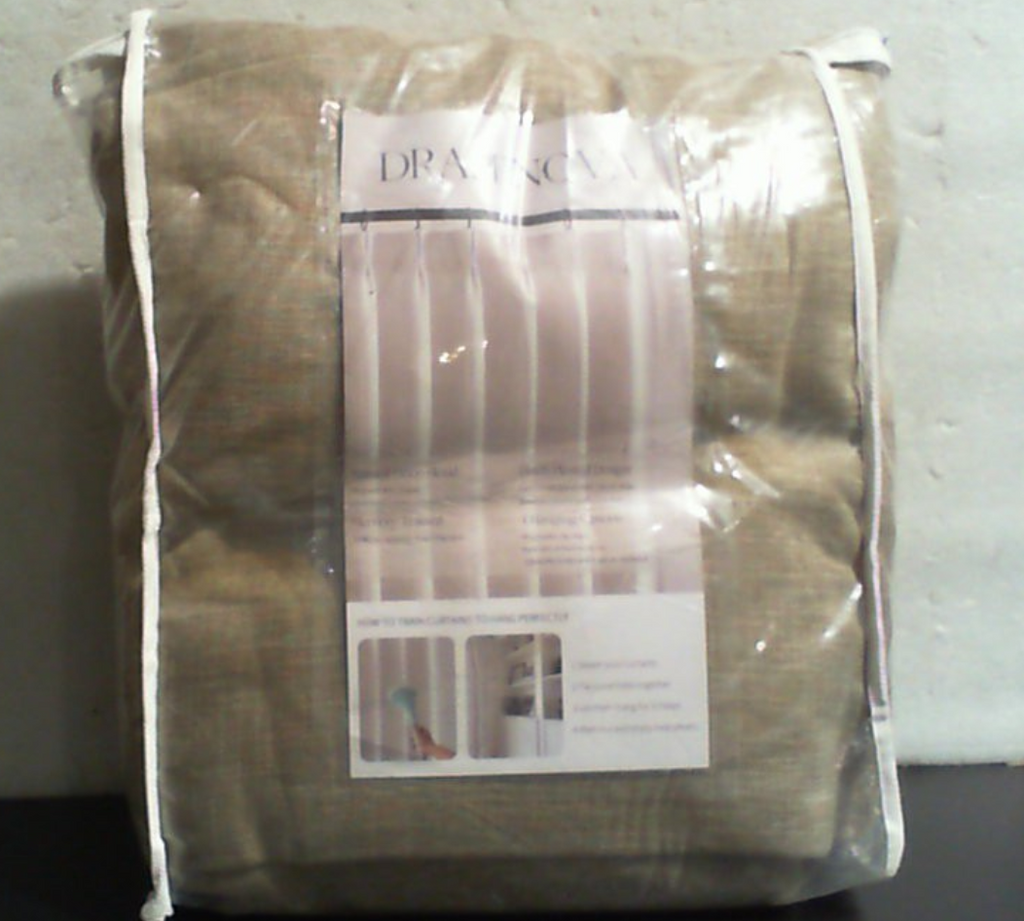2 paneles de cortinas plisadas de lino color BEIGE