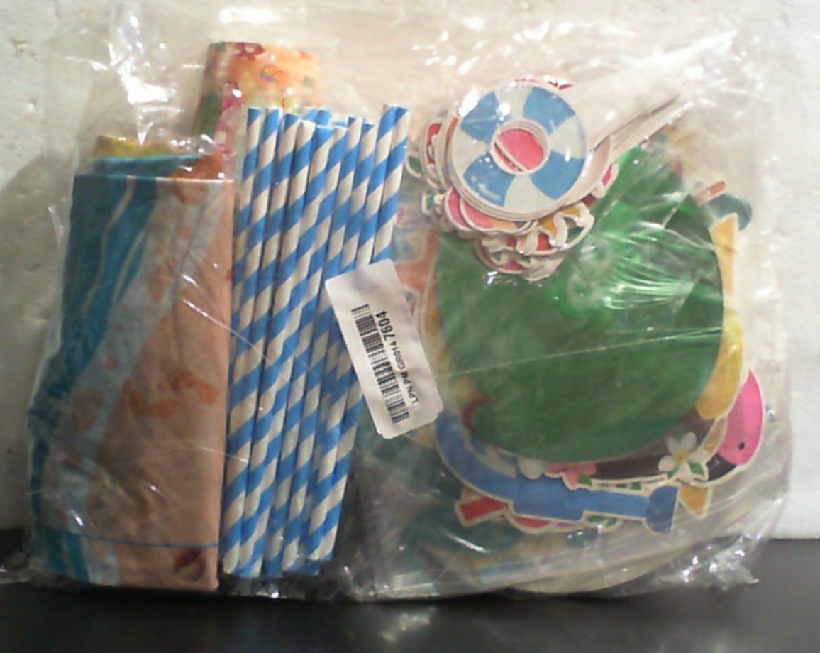 Suministros para fiestas de playa, platos y servilletas con temática de verano