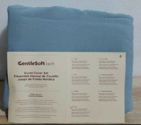Juego de Funda Nórdica (Duvet Cover Set) de la marca Bedsure, el cual utiliza su tecnología textil texturizada y ultrasuave denominada GentleSoft tech. articulo viene como se muestra en la segunda imagen solo trae  una pieza