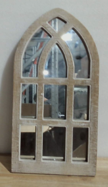 espejo decorativo rústico con forma de ventana de catedral o arco gótico ( ARTICULO VIENE COMO SE MUESTRA EN LA IMAGEN 2 Y 3