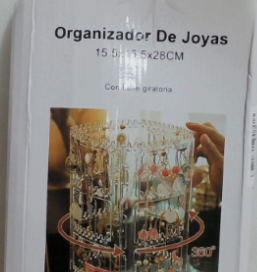 organizador de joyas acrílico y giratorio de 360 grados (Organizador De Joyas Con Base Giratoria)  ARTICULO VIENE COMO SE MUESTRA EN LA IMAGEN 2Y 3