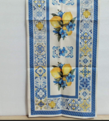 camino de mesa (o paño de cocina decorativo) de estilo mediterráneo / mayólica italiana, articulo viene como se muestra en la imagen 2