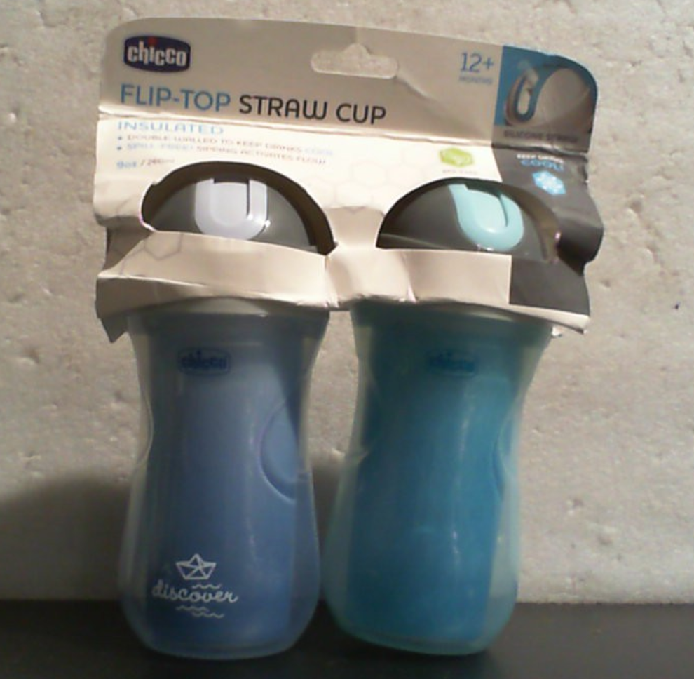 Chicco - Vaso para sorber con tapa abatible con tapa abatible para niños pequeños de 12 meses +