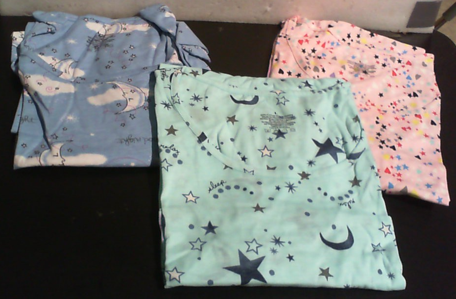 Camisón corto de algodón para mujer, bonito camisón estampado 3 PCS
