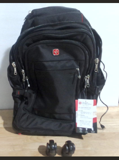 mochila ejecutiva y para portátil con puerto USB es de estilo suizo (inspirada en marcas como SwissGear o Swissbrand) ( ARTICULO VIENE COMO SE MUESTRA EN LA PRIMER IMAGEN