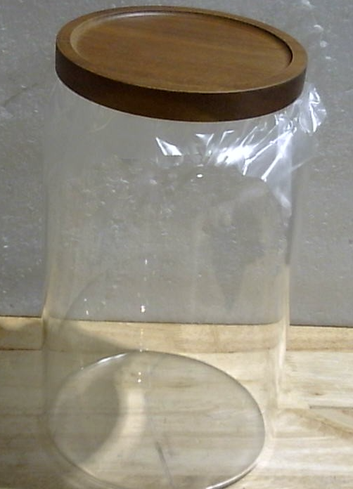 Tarro de cristal grande para dulces Sweejar con tapa de madera, capacidad de 1 galón, recipiente para almacenar azúcar/harina, bote grande de cristal con tapa hermética, 1 unidad