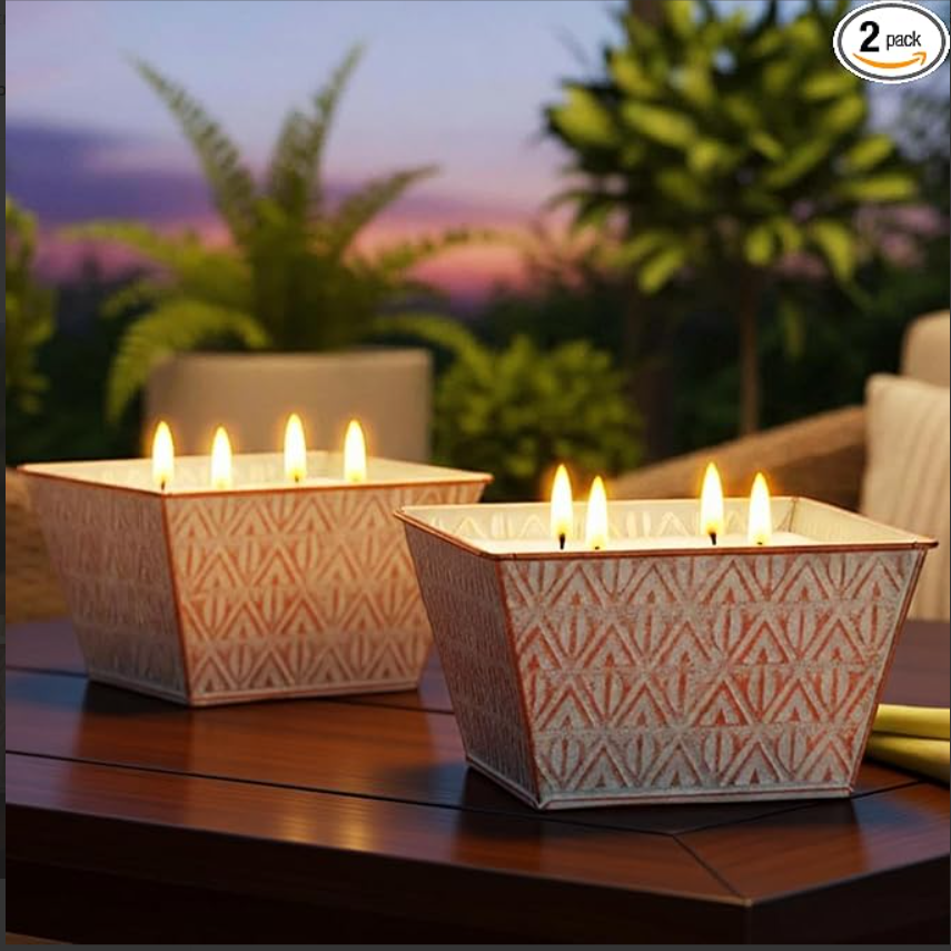 Velas de citronela para exteriores, vela grande de citronela de 850 g (30 oz), 4 mechas
