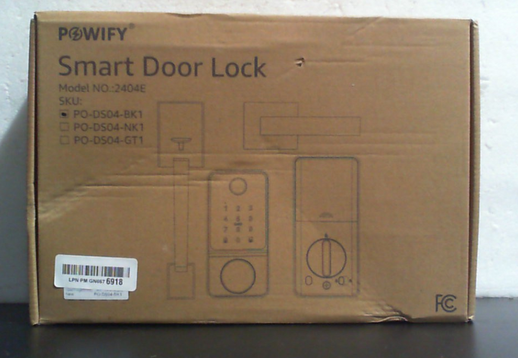 Cerradura de puerta de entrada sin llave con asa, negro mate