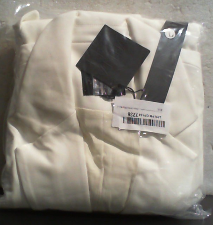 Blazer blanco para mujer Mina Self, talla L, incluye un botón de repuesto