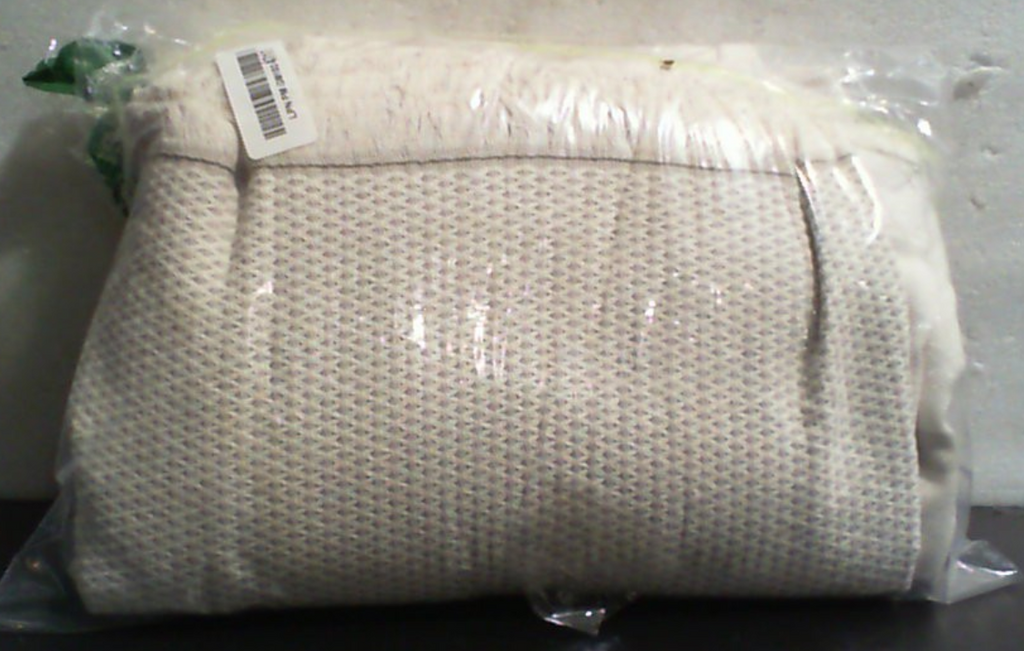 Panel textil Ladinne blanco con rayas grises, 100 % algodón y 12 ojales metálicos