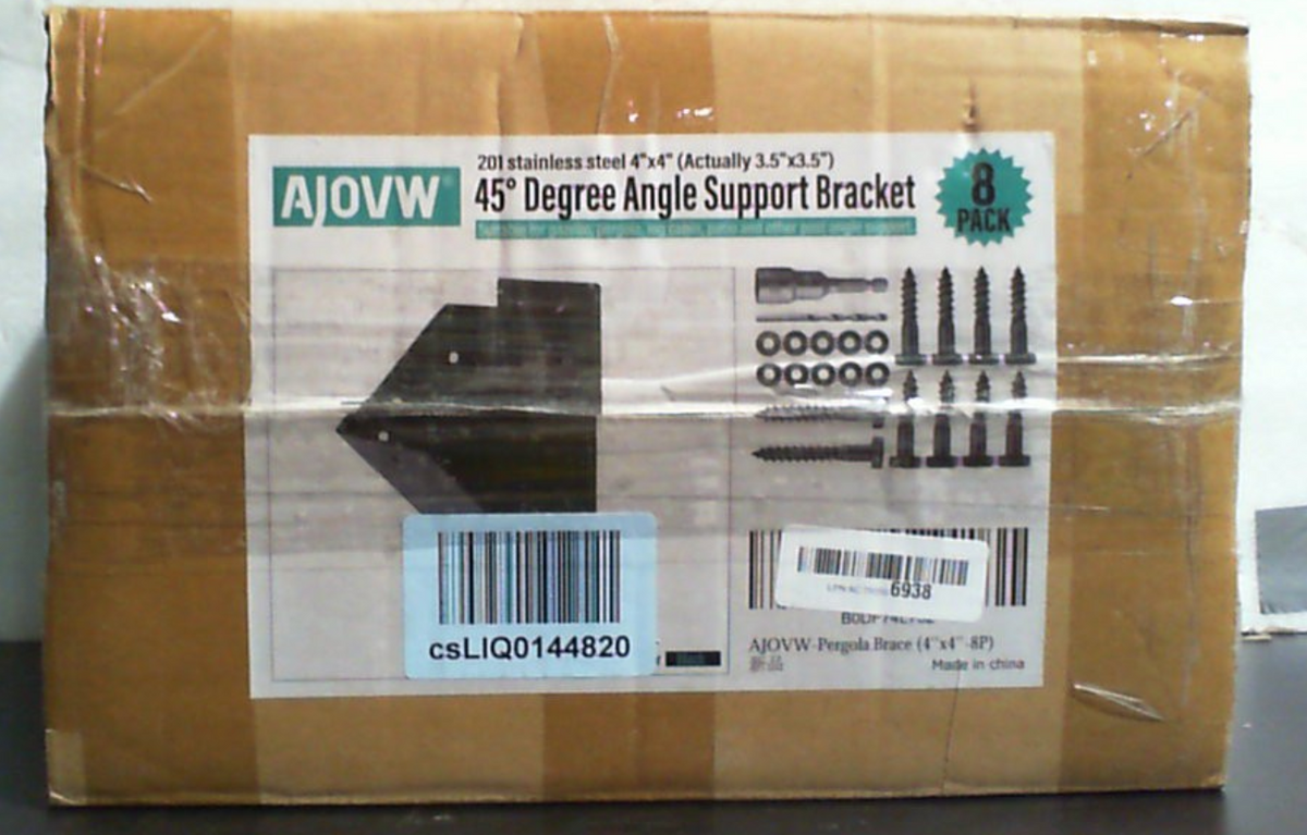 8 soportes de soporte de ángulo para pérgola de 45 grados, conector de madera 4x4