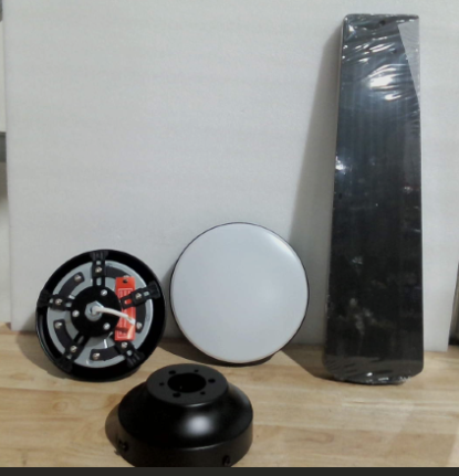 ventilador de techo moderno de 52 pulgadas con luz LED integrada y control remoto ARTICULO VIENE COMO SE MUESTRA EN LA FOTO 2-3-4 ASPAS EN COLOR NEGRA