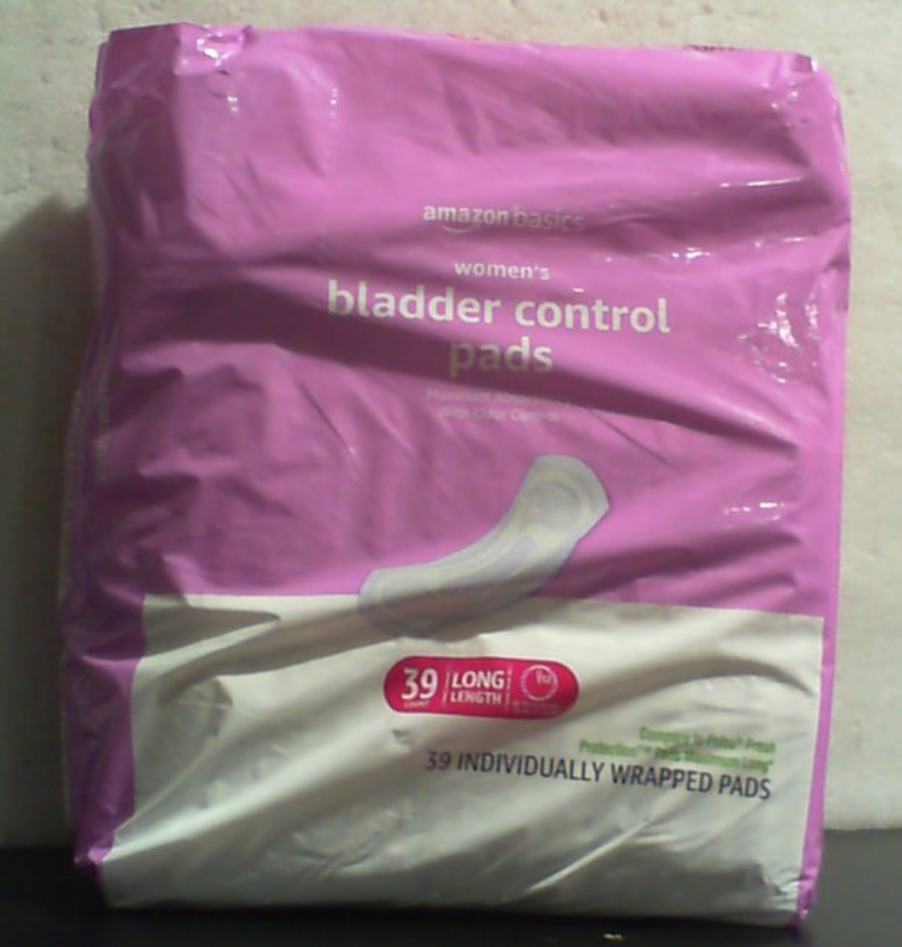 Amazon Basics Almohadillas de incontinencia para mujer, posparto, largas