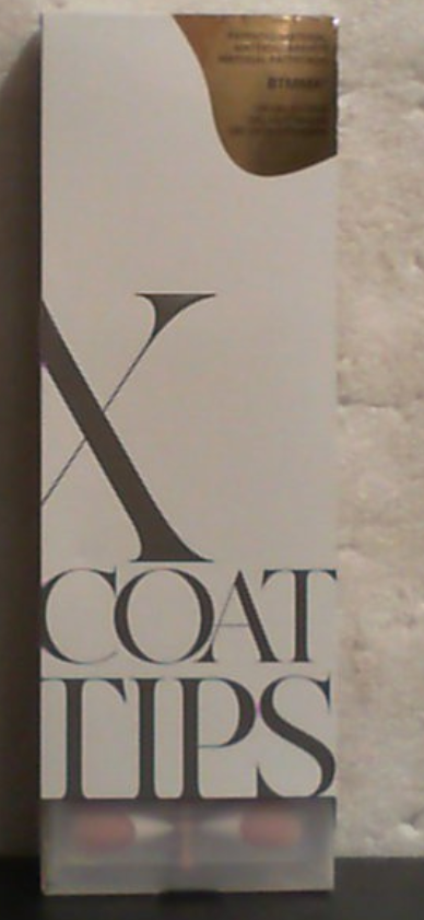Uñas postizas blancas con punta francesa BTArtbox XCOATTIPS, forma almendrada media, color rosa.