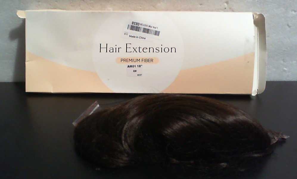 Extensiones de cabello ondulado en fibra premium, tono castaño oscuro