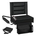 Asientos para estadio LLEVTIC con respaldo, sillas de gradas con cojín, silla plegable portátil para estadio con cojín extraíble y bolsillo grande para eventos escolares y juegos deportivos (Negro) #2987