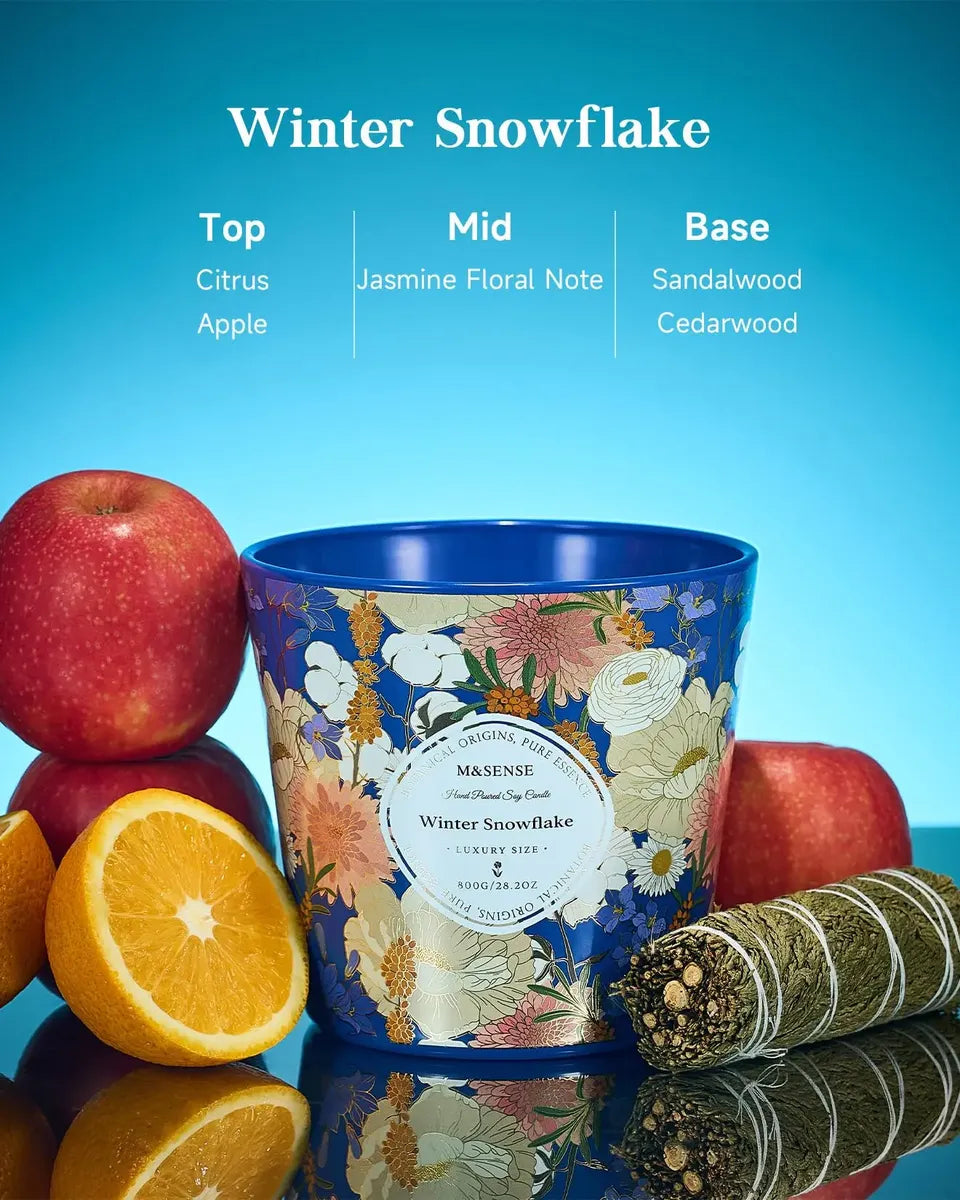 M&sense Vela Perfumada De Copos De Nieve De Invierno,