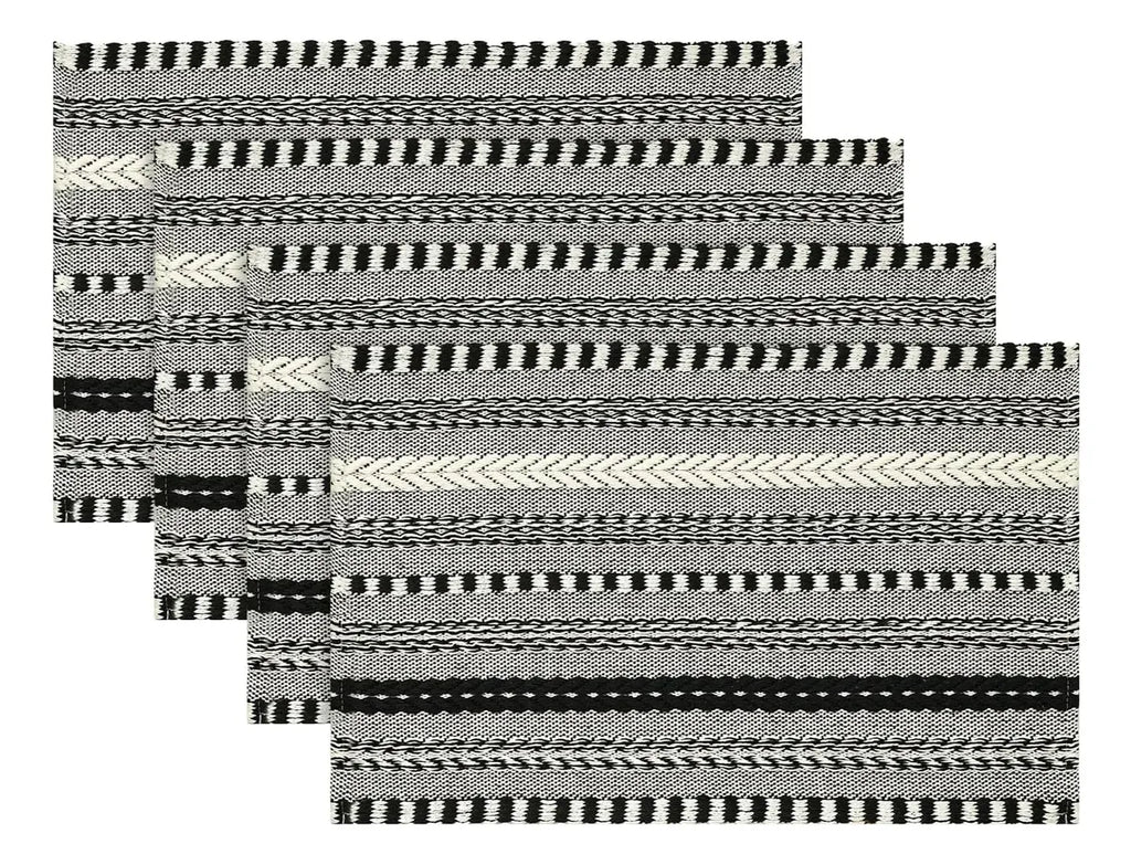 Juego de 4 Manteles Individuales Trenzados – 60% Poliéster 40% Algodón, Lavables, para Comedor Interior y Exterior