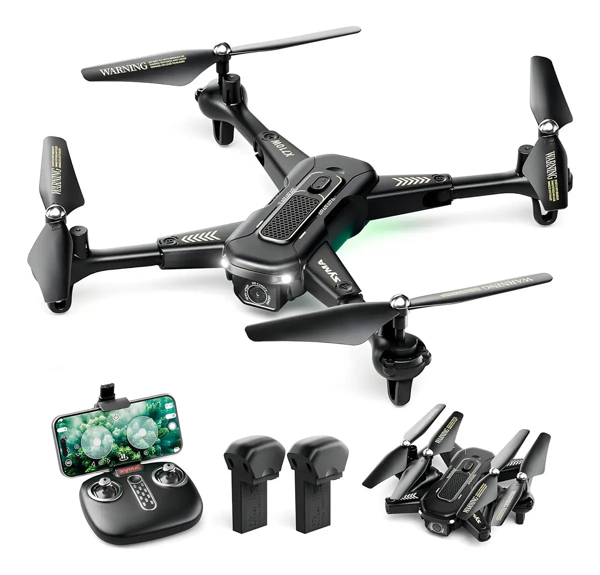 Dron Syma X710W FPV HD 1080p Plegable con Camara y Control Remoto - Negro