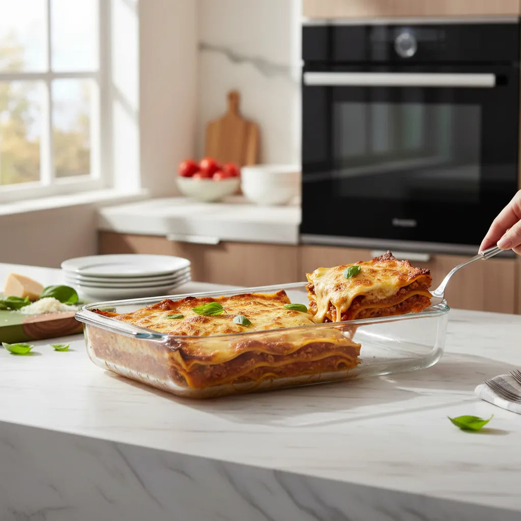 Refractario de Vidrio True Living 3 Qt – Recipiente para Horno Resistente al Calor