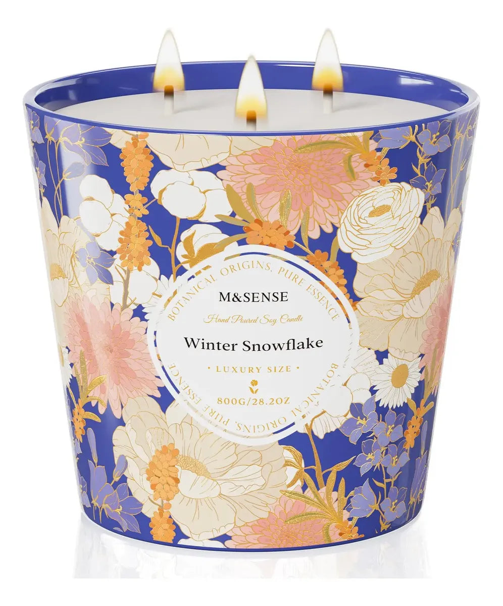 M&sense Vela Perfumada De Copos De Nieve De Invierno,