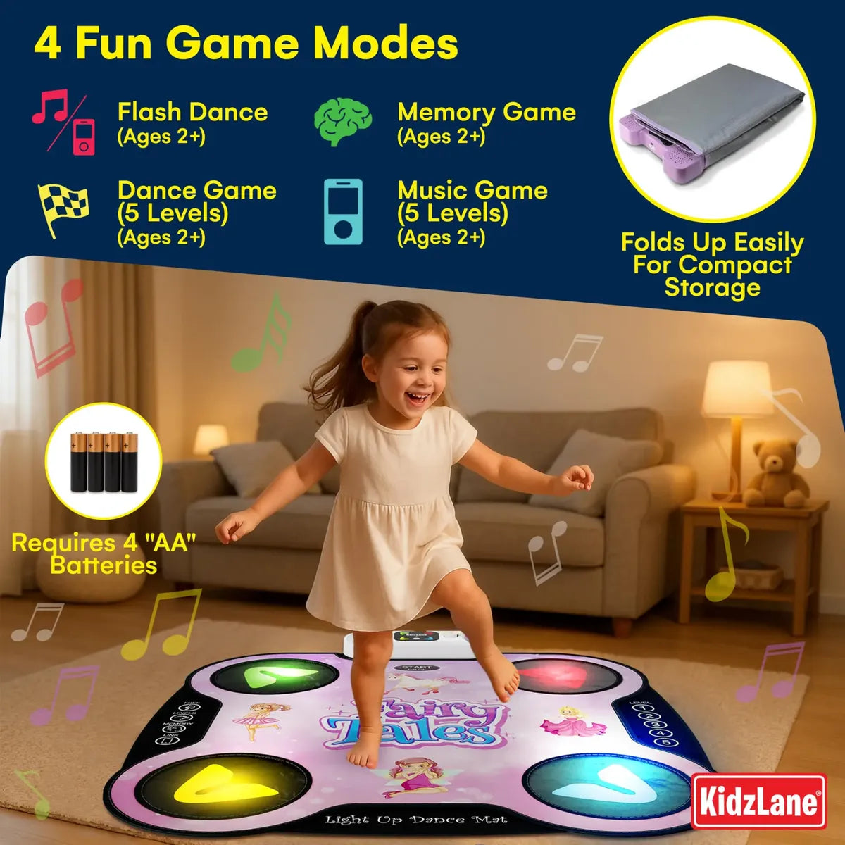 Tapete de Baile Interactivo con Luces, Canciones Incorporadas y Bluetooth