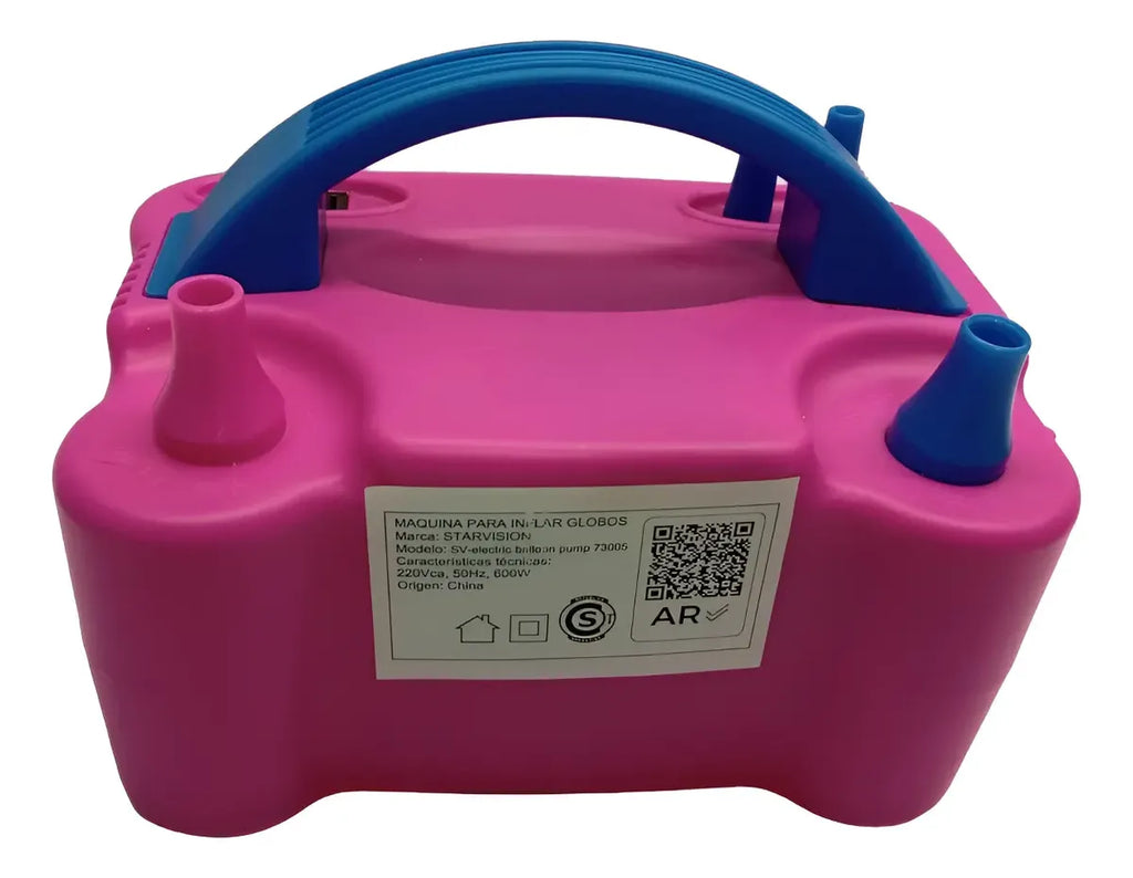 QIPUMP Bomba de globo eléctrica, bomba de aire de 110 V 600 W, inflador de globo de doble boquilla, bomba de aire para inflar globos para decoración, fiesta, deporte, regalos: 2 herramientas de unión
