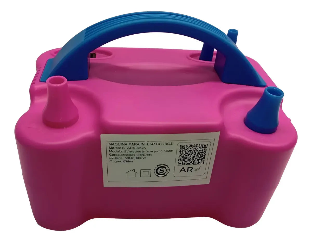 QIPUMP Bomba de globo eléctrica, bomba de aire de 110 V 600 W, inflador de globo de doble boquilla, bomba de aire para inflar globos para decoración, fiesta, deporte, regalos: 2 herramientas de unión