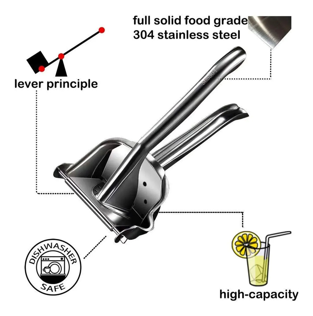 Exprimidor Manual de Acero Inoxidable – Citrus Juicer con 50 Bolsas Filtro