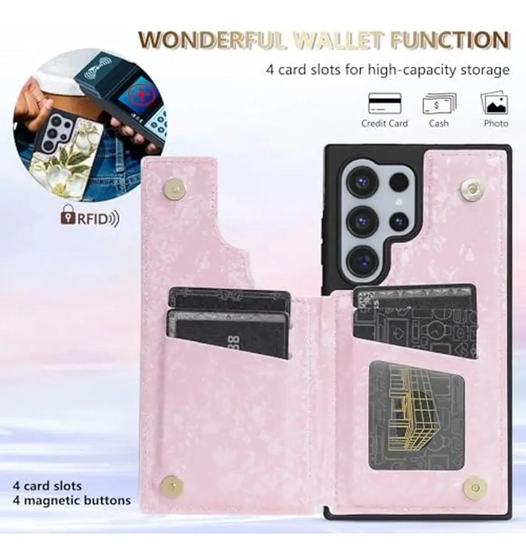 Funda Cartera Para Galaxy S23 Ultra Magnolia Flowers
