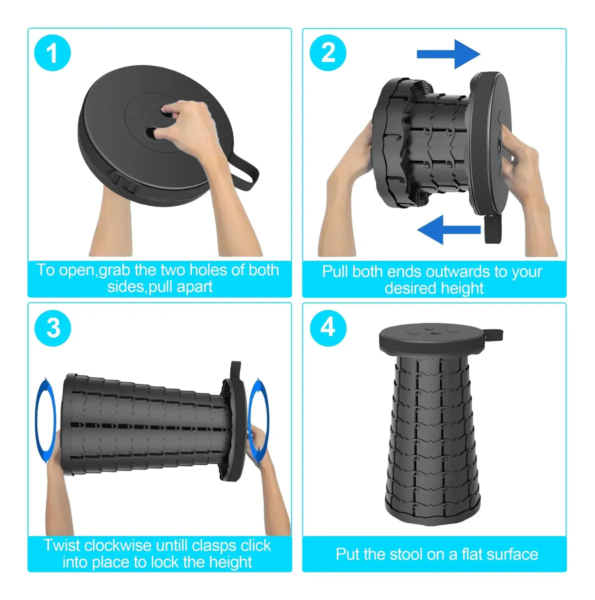 Banco Plegable Taiwanbed Portátil y Ajustable | Altura 6.5-45 cm | 1 kg