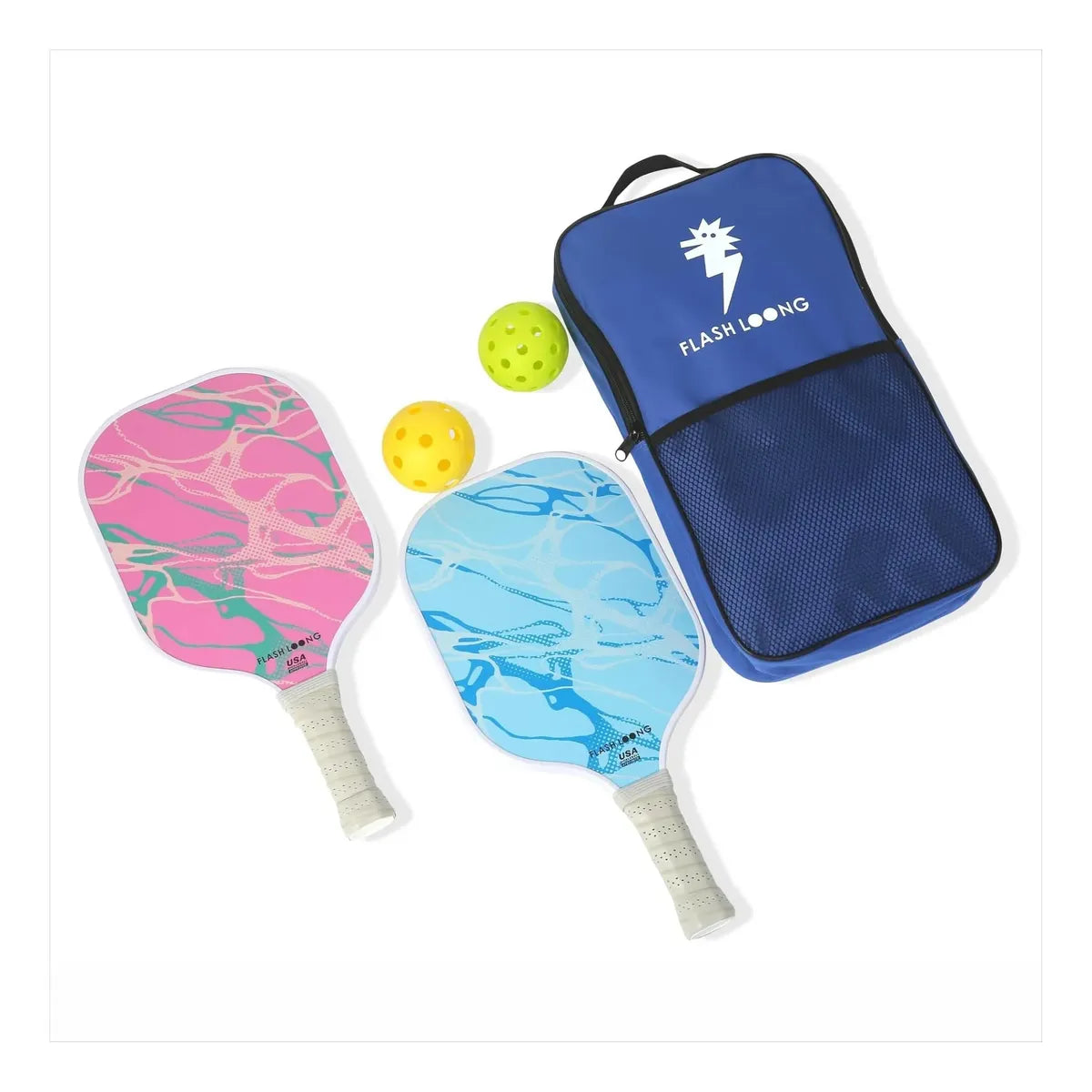 Flash Loong Set de 2 Raquetas de Pickleball – Kit Completo para Jugar