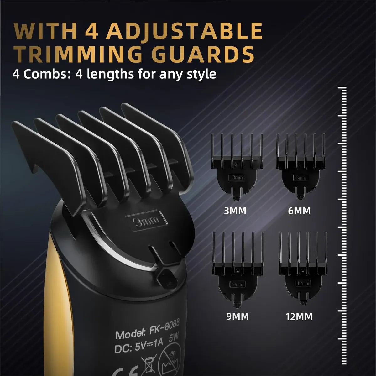 Cortador de Barba ZENLICO para Hombres – Máquina Eléctrica Recargable para Bigote, Cara, Barba e Ingle, Kit de Aseo Corporal