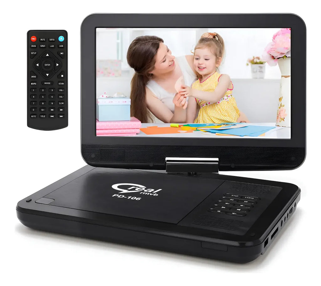 Reproductor DVD Portátil QGYDQH 10.1" – Pantalla Giratoria y Batería 4-6h