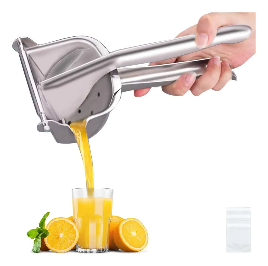 Exprimidor Manual de Acero Inoxidable – Citrus Juicer con 50 Bolsas Filtro
