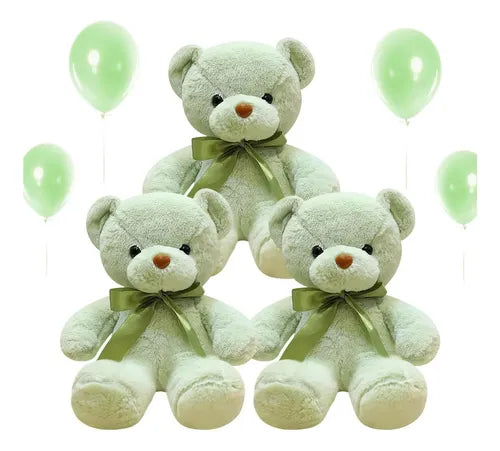 Osos de peluche Vyusit suaves y tiernos, color verde, paquete de 3