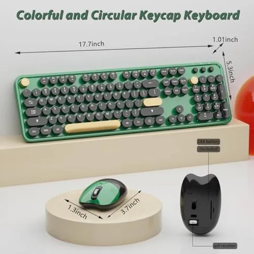 Teclado Inalámbrico Colorido de 104 Teclas – Diseño Lindo para PC y Mac