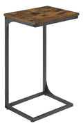 Mesa Auxiliar Vasagle En Forma De C Estilo Industrial Let353 Color Marrón