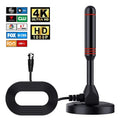 AUGUST DTA240 Antena TV Interior Potente TDT HD España, Digital, Magnética, Portatil, para TV y Receptor TDT, Alta Ganancia, DVB-T DVB-T2 UHF VHF Salón Habitación Autocaravana, 2m Cable - Negra