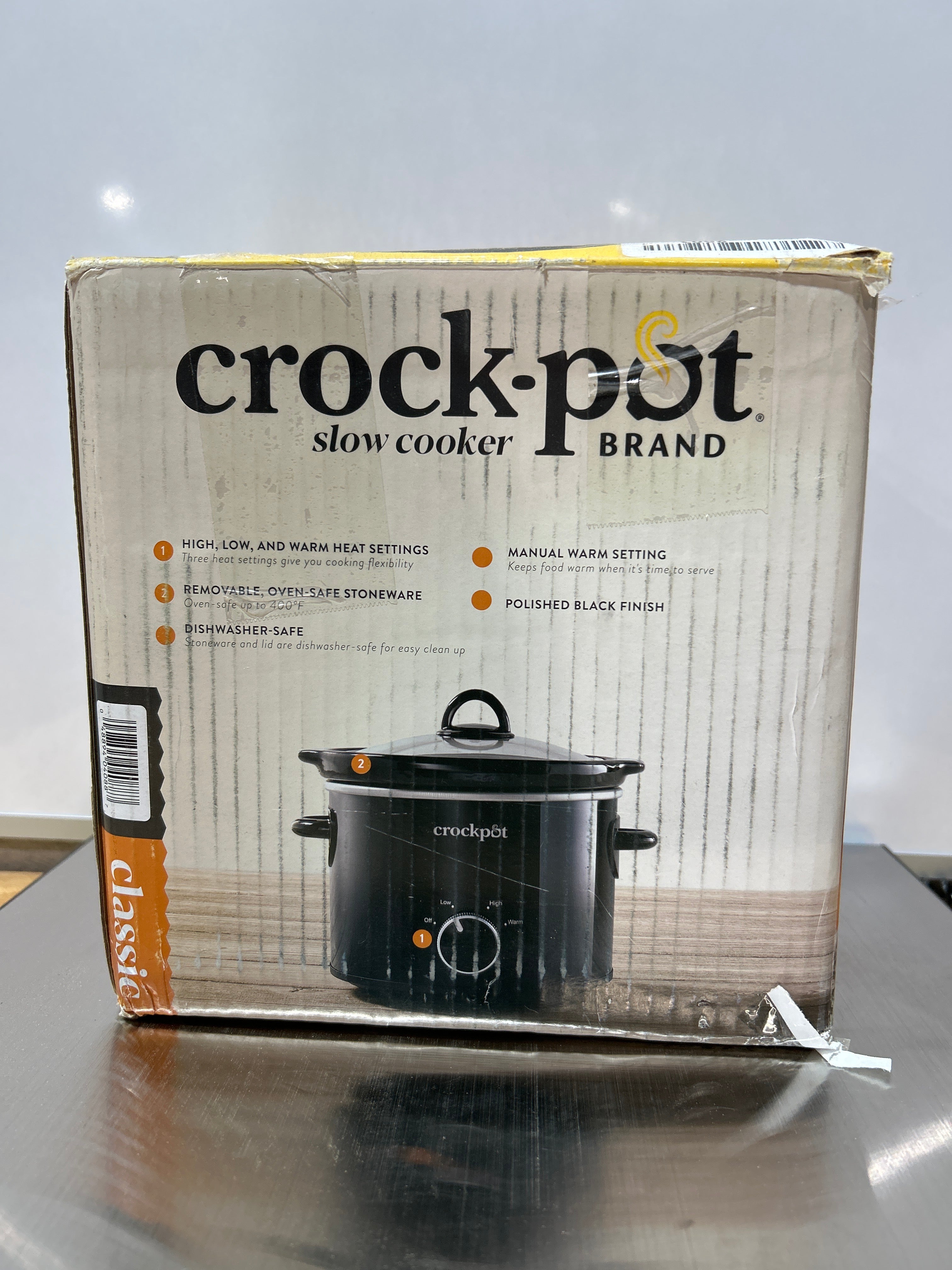 Olla de cocción lenta manual Crock-Pot de 2 cuartos, para 2 o más personas, ideal para comidas ligeras, salsas y guarniciones; recipiente de cerámica extraíble apto para horno y lavavajillas, color negro 