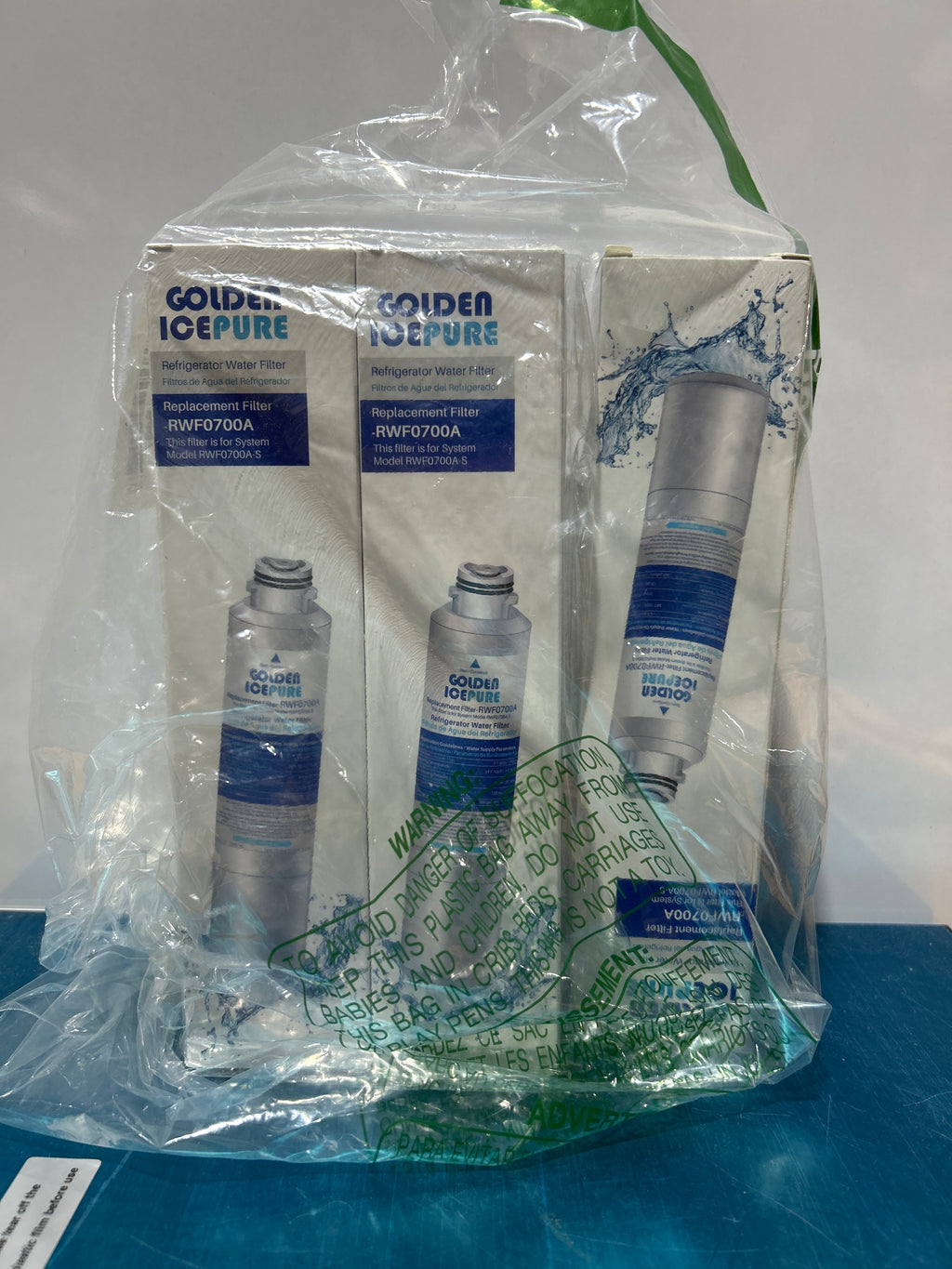 Filtro de agua de repuesto para refrigerador GOLDEN ICEPURE RWF0700A para Samsung DA29-00020B, HAF-CIN/EXP, RF263BEAESR, RF28HMEDBSR, RF28HFEDTSR, RF28HFEDBSR (paquete de 3) 
