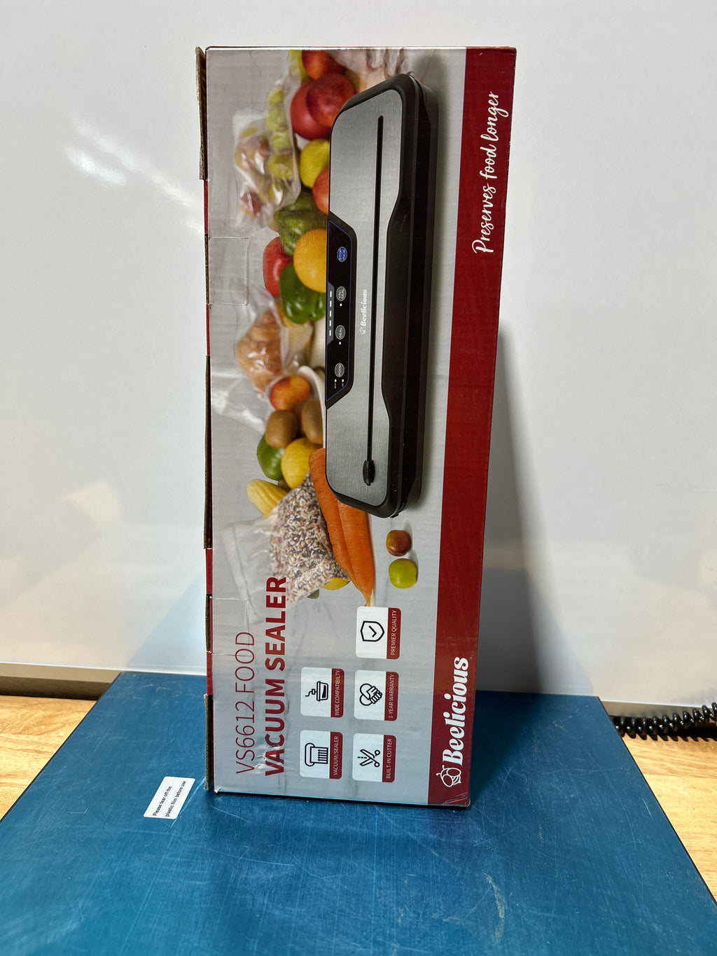 Máquina automática de envasado al vacío de alimentos Beelicious 8 en 1 con kits de inicio, función de pulso, modo húmedo y seco, y aspiradora externa para frascos y recipientes, gris plateado. 