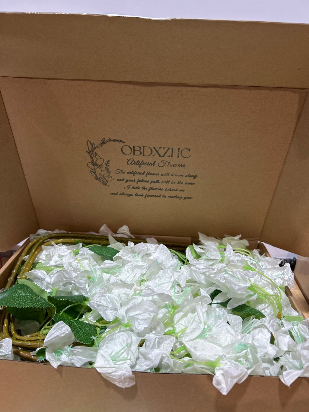 Flores Artificiales de Buganvilia Blanca – Set 10 Piezas, 30 Ramas, Seda Resistente UV, 76 cm