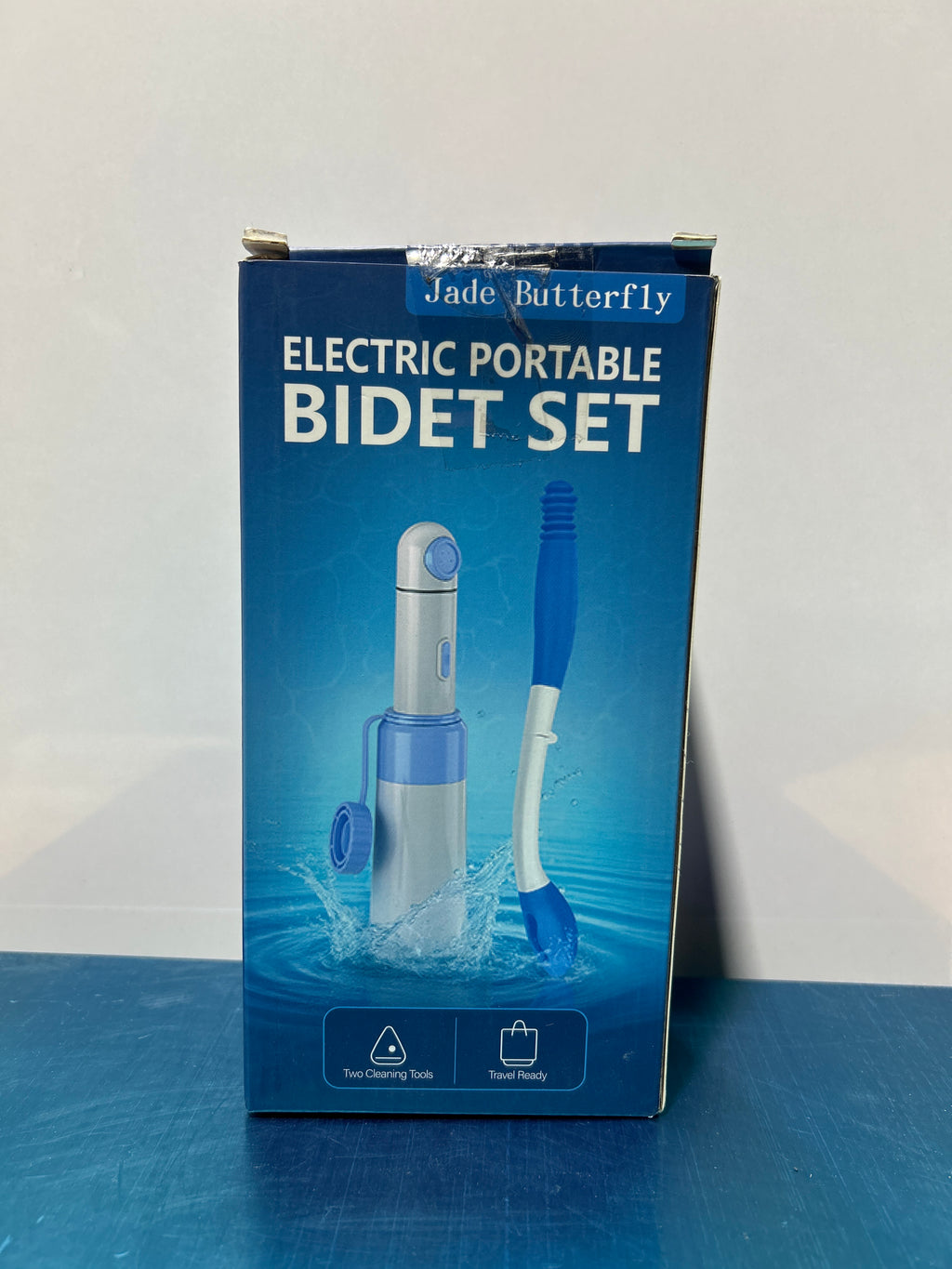 Juego de herramientas de limpieza para bidé portátil, ideal para viajes | Botella de 350 ml | Batería de 450 mAh | Resistente al agua IPX7 | Compacto y potente, con 2 modos de presión para limpieza e higiene personal (azul, ultra) 