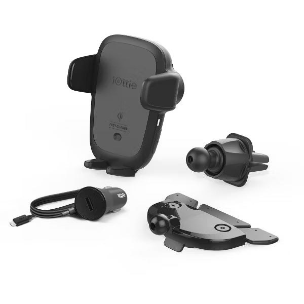 Soporte de Carga Inalámbrica iOttie AutoSense 2 en 1 | Rejilla y Ranura CD | iPhone y Android | Negro